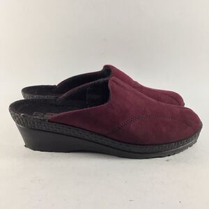 Rohde womens mule clogs suede shoes red black size EU 36 US 5.5